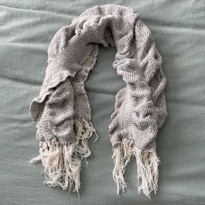 Grey wool scarf, thick and cozy